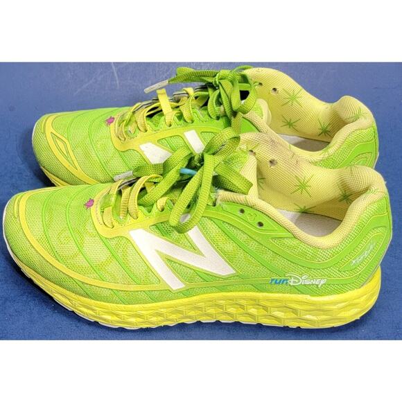 Rare Run Disney 2015 New Balance Tinkerbell 5.5 Green Glow Running Shoes Fairy - Picture 4 of 12